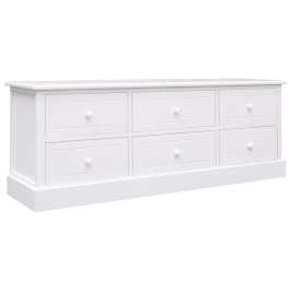 Mueble para TV madera maciza de paulownia blanco 108x30x40 cm