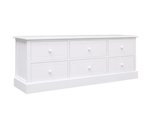 Mueble para TV madera maciza de paulownia blanco 108x30x40 cm