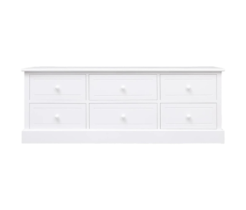 Mueble para TV madera maciza de paulownia blanco 108x30x40 cm