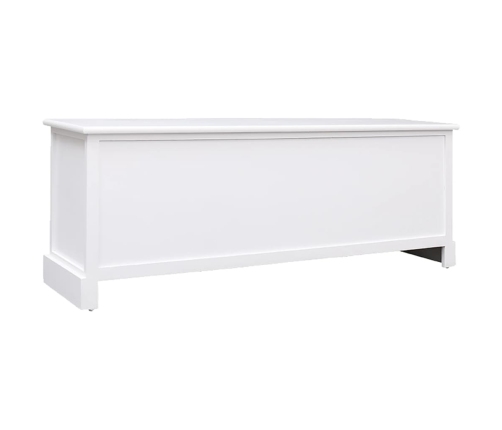 Mueble para TV madera maciza de paulownia blanco 108x30x40 cm