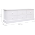 Mueble para TV madera maciza de paulownia blanco 108x30x40 cm