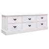 Mueble para TV madera paulownia blanco envejecido 108x30x40 cm