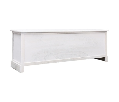 Mueble para TV madera paulownia blanco envejecido 108x30x40 cm