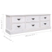 Mueble para TV madera paulownia blanco envejecido 108x30x40 cm