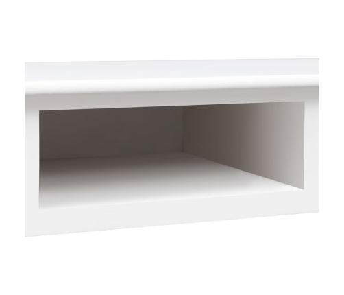 Escritorio de madera maciza de Paulownia blanco 108x45x76 cm