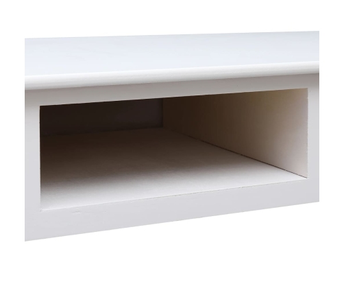 Escritorio de madera maciza de Paulownia blanco 108x45x76 cm