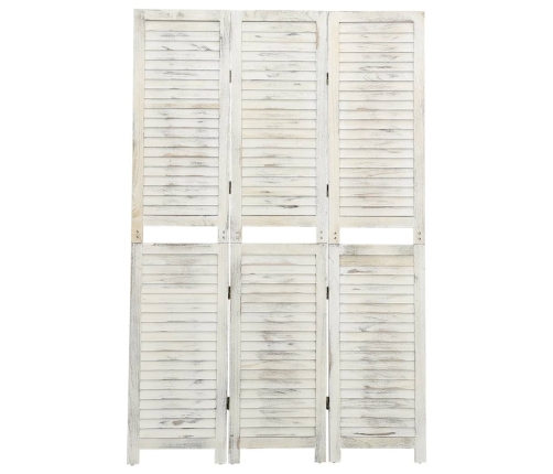 Biombo de 3 paneles madera blanco envejecido 105x165 cm