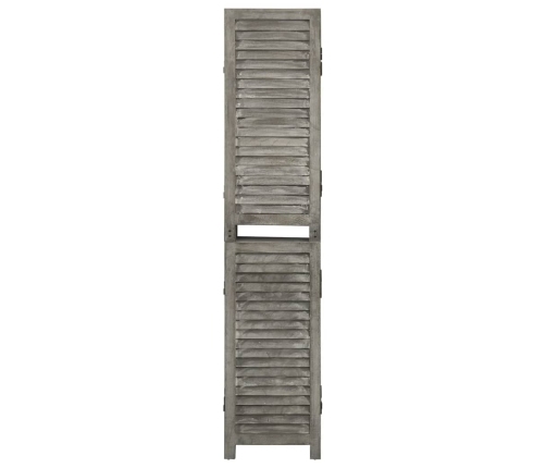 Biombo de 3 paneles de madera maciza gris 106,5x166 cm