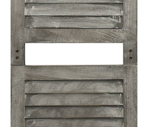 Biombo de 4 paneles de madera maciza gris 143x166 cm