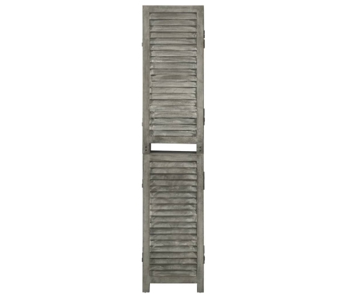 Biombo de 5 paneles de madera maciza gris 179x166 cm