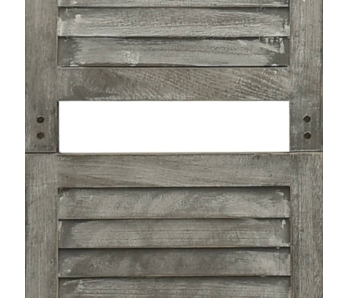 Biombo de 5 paneles de madera maciza gris 179x166 cm