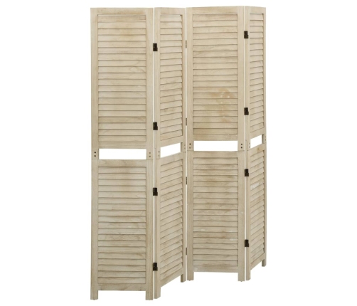 Biombo de 4 paneles de madera maciza de paulownia 140x165 cm