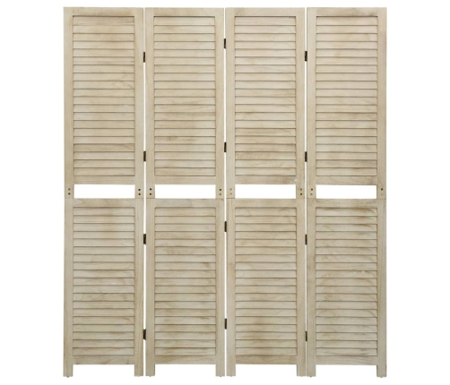 Biombo de 4 paneles de madera maciza de paulownia 140x165 cm