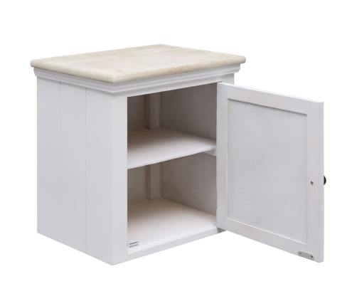 Juego de muebles de baño 5 piezas madera maciza blanco