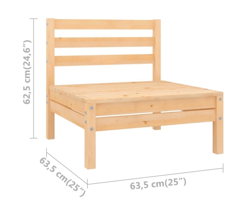 Sofás centrales de jardín 4 unidades madera maciza de pino