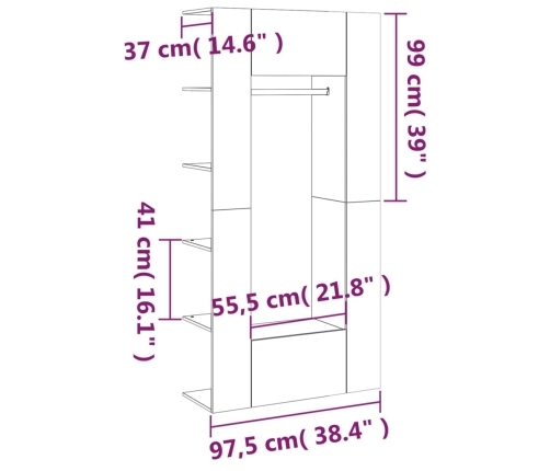 Muebles de recibidor 2 unidades madera contrachapada blanco