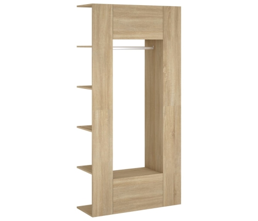 Muebles de recibidor 2 uds madera contrachapada roble sonoma