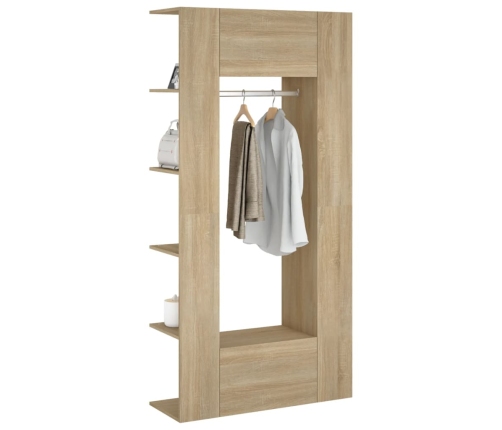 Muebles de recibidor 2 uds madera contrachapada roble sonoma