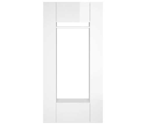 Muebles de recibidor 2 pzas madera contrachapada blanco brillo