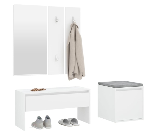 Juego de muebles de recibidor madera contrachapada blanco