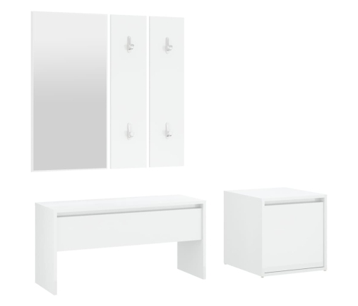 Set de muebles de recibidor madera contrachapada blanco brillo