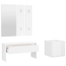 Set de muebles de recibidor madera contrachapada blanco brillo