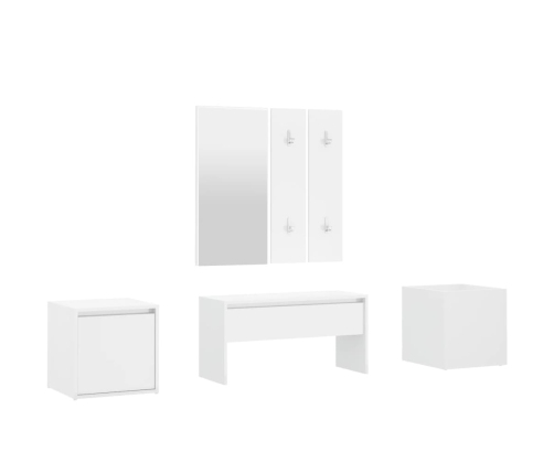 Set de muebles de recibidor madera contrachapada blanco brillo