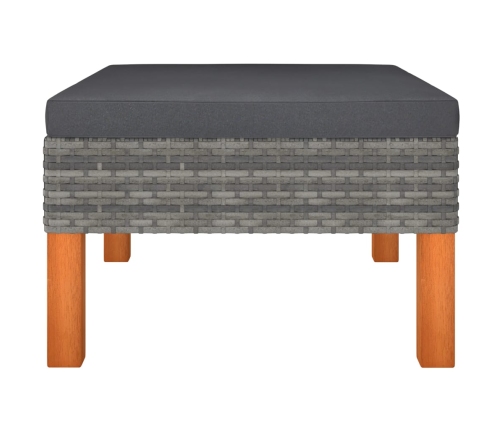 Set de muebles de jardín 7 pzas ratán sintético eucalipto gris