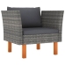Set de muebles de jardín 7 pzas ratán sintético eucalipto gris