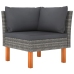 Set de muebles de jardín 7 pzas ratán sintético eucalipto gris