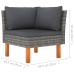 Set de muebles de jardín 7 pzas ratán sintético eucalipto gris