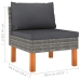 Set de muebles de jardín 7 pzas ratán sintético eucalipto gris