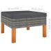 Set de muebles de jardín 7 pzas ratán sintético eucalipto gris