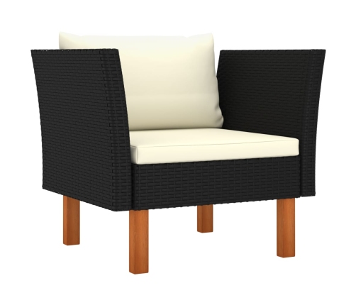 Set muebles de jardín 7 pzas ratán sintético eucalipto negro