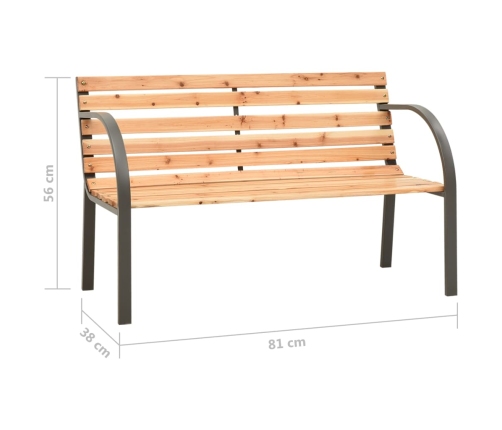 vidaXL Banco de jardín para niños de madera de abeto chino 81 cm