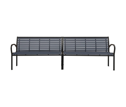 vidaXL Banco de jardín doble acero y WPC negro 251 cm