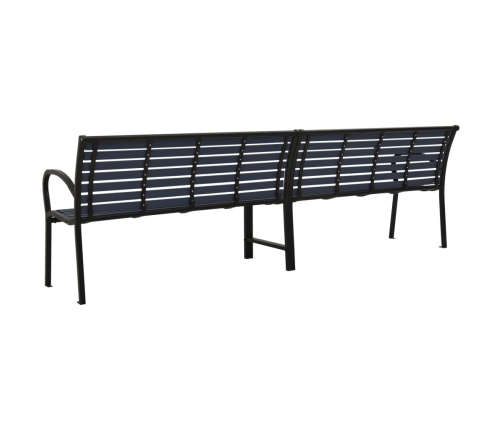 vidaXL Banco de jardín doble acero y WPC negro 251 cm