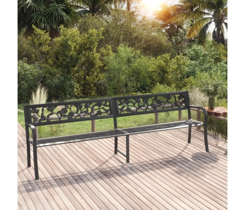 Banco de jardín doble 246 cm acero negro