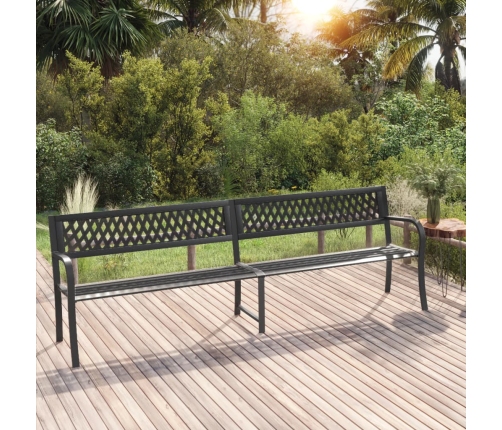 Banco de jardín doble 246 cm acero negro