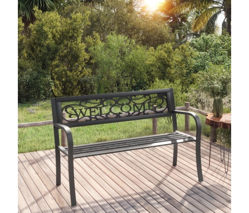 Banco de jardín 125 cm acero negro