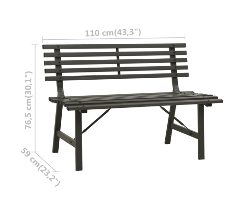 Banco de jardín 110 cm acero negro