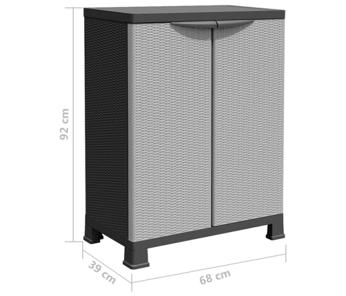 Armario de plástico diseño de ratán 68x39x92 cm