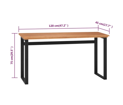 Escritorio madera maciza de teca 120x45x75 cm