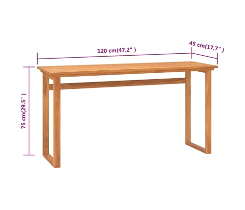 Escritorio madera maciza de teca 120x45x75 cm