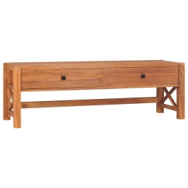 Mueble de TV con cajones madera maciza de teca 120x40x45 cm