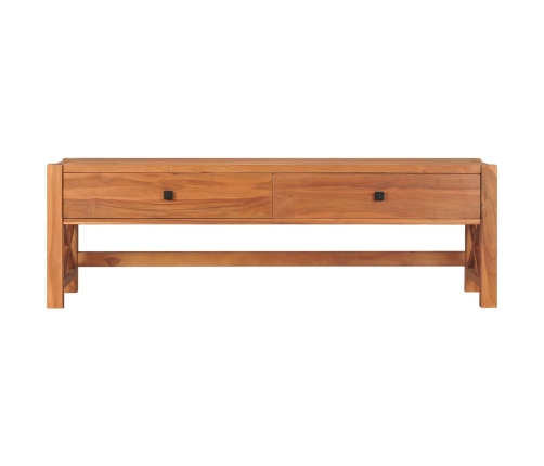 Mueble de TV con cajones madera maciza de teca 120x40x45 cm