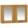 Mueble con espejo madera maciza de teca 60x10x40 cm