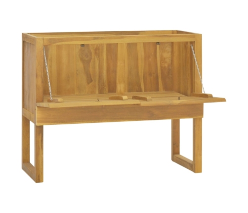 Mueble de baño madera maciza de teca 90x40x75,5 cm