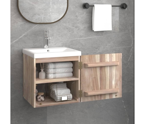 Armario de baño de pared madera maciza de teca 41x38x40 cm