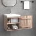 Armario de baño de pared madera maciza de teca 41x38x40 cm